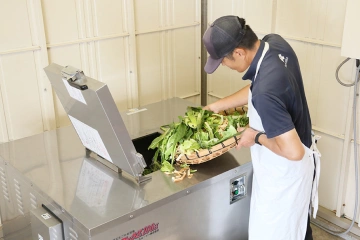 写真:リサイクル処理をするスタッフ