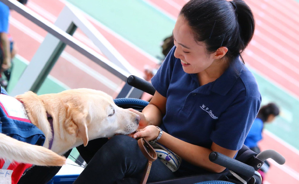 写真：ほじょ犬デモステージの様子