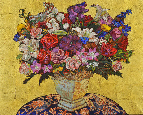 写真:黄金背景 生命花