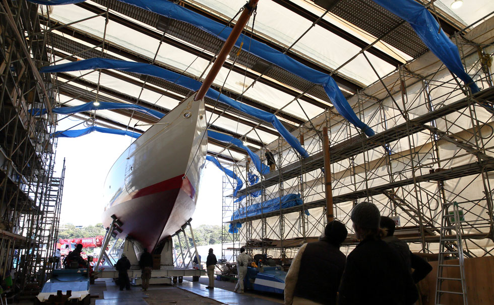 写真:修復工事用の作業テント