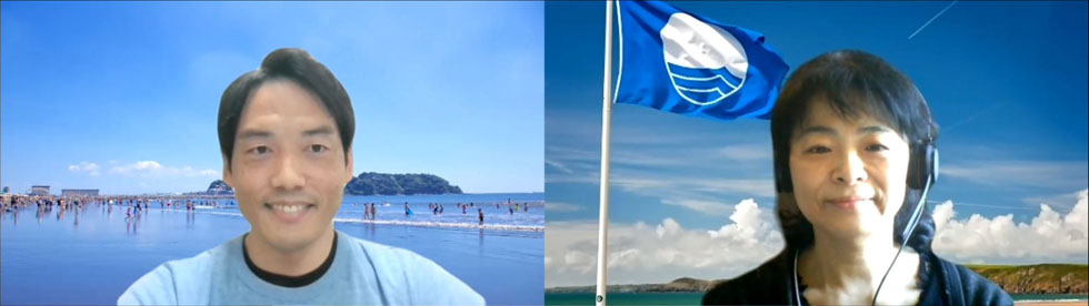 写真： 左）NPO法⼈湘南ビジョン研究所 理事⻑ 片山清宏氏 右）特定非営利活動法人 FEE Japan 代表理事 伊藤正侑子氏